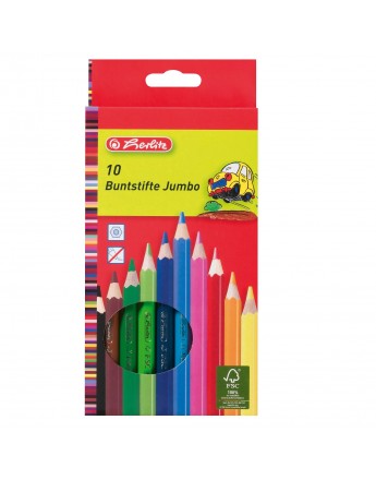 Creioane color JUMBO Herlitz set 10 culori