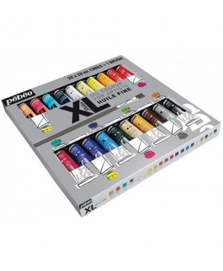Set 20 culori de ulei XL Oil Studio + 1 pensula Pebeo